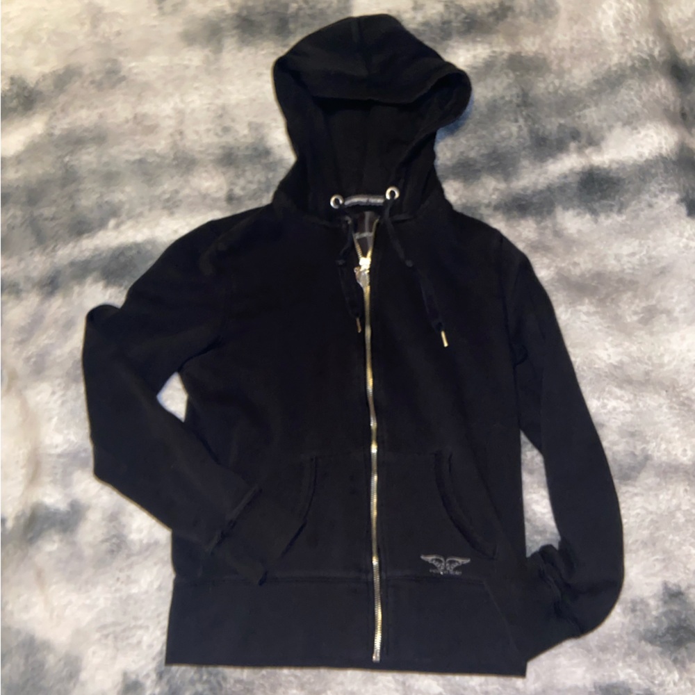 Victoria's Secret Black Hoodie with Multicolor Logo - Picture 3 of 6